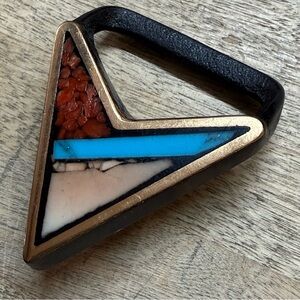 TECH ETHER GUILD Rare Cloisonné Belt Buckle 1982 Vintage